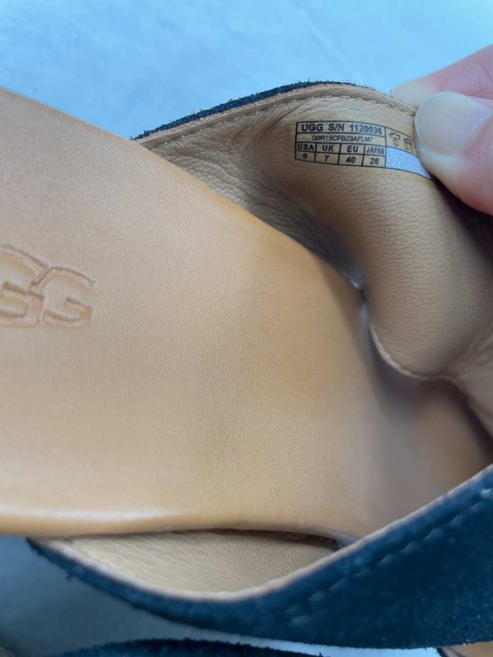 LIKE NEW! UGG Eirene Black Suede Espadrille Wedge Slide Sandals. 9. - Picture 3 of 10